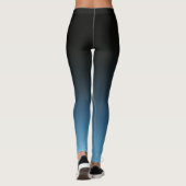 Zwart naar blauw ombre gradiënt vervagen leggings (Achterkant)