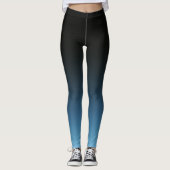 Zwart naar blauw ombre gradiënt vervagen leggings (Voorkant)