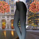 Zwart naar Blauwgroen grijze ombre gradiënt vervag Leggings<br><div class="desc">Leggings verloop</div>