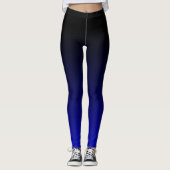 Zwart naar kobalt blauw ombre gradiënt vervagen leggings (Voorkant)