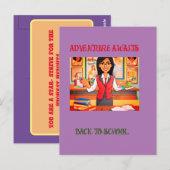 Zwart naar school standaard Briefkaart (Voorkant / Achterkant)