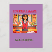 Zwart naar school standaard Briefkaart (Voorkant)