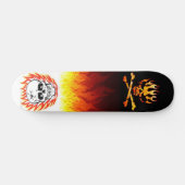 Zwart naar wit vlammen skateboard (Horizontaal)