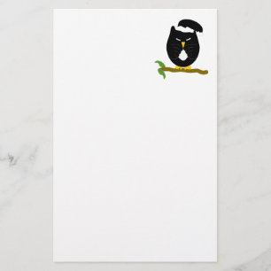 Zwart Nachtuilontwerp Briefpapier