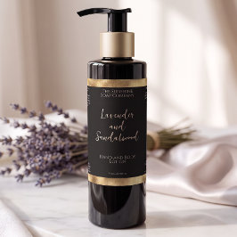 Zwart namaak goud folie cosmetica fles label sparkling wijnetiket