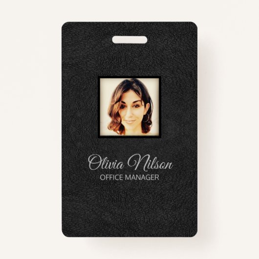 Zwart namaakleer badge (Voorkant)