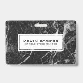 Zwart namaakmarmer witte accent badge (Achterkant)
