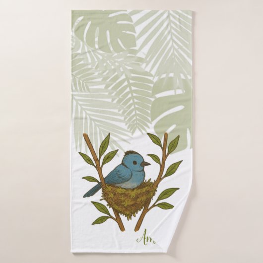 Zwart-Naped Monarch genesteld tussen de bladeren Bad Handdoek (Badhanddoek)