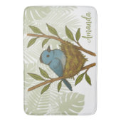 Zwart-Naped Monarch genesteld tussen de bladeren Badmat (Voorkant Verticaal)