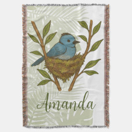 Zwart-Naped Monarch genesteld tussen de bladeren Deken