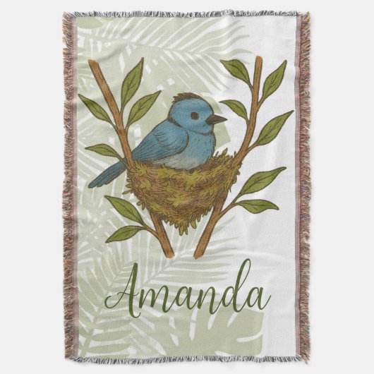 Zwart-Naped Monarch genesteld tussen de bladeren Deken (Voorkant Verticaal)