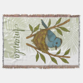 Zwart-Naped Monarch genesteld tussen de bladeren Deken (Voorkant)