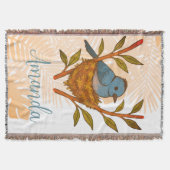 Zwart-Naped Monarch genesteld tussen de bladeren Deken (Voorkant)