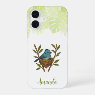 Zwart-Naped Monarch genesteld tussen de bladeren iPhone 16 Hoesje