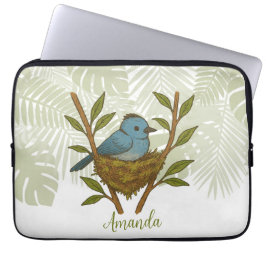 Zwart-Naped Monarch genesteld tussen de bladeren Laptop Sleeve