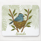 Zwart-Naped Monarch genesteld tussen de bladeren Muismat (Voorkant)