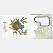 Zwart-Naped Monarch genesteld tussen de bladeren Samsung Galaxy Hoesje (Achterkant horizontaal)