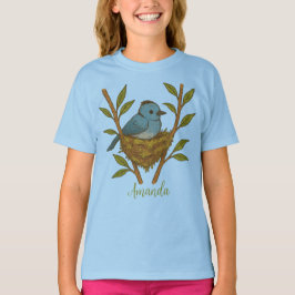 Zwart-Naped Monarch genesteld tussen de bladeren T-shirt