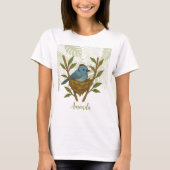 Zwart-Naped Monarch genesteld tussen de bladeren T-shirt (Voorkant)