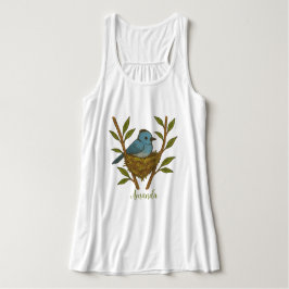 Zwart-Naped Monarch genesteld tussen de bladeren Tanktop