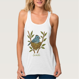 Zwart-Naped Monarch genesteld tussen de bladeren Tanktop