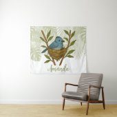 Zwart-Naped Monarch genesteld tussen de bladeren Wandkleed (In Situ (horizontaal))