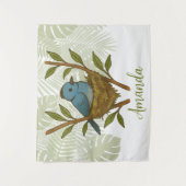 Zwart-Naped Monarch genesteld tussen de bladeren Wandkleed (Voorkant)