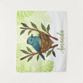 Zwart-Naped Monarch genesteld tussen de bladeren Wandkleed (Voorkant)