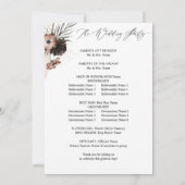 Zwart & Natuurlijk Bloem Boho Huwelijksprogramma 2 Kaart (Achterkant)