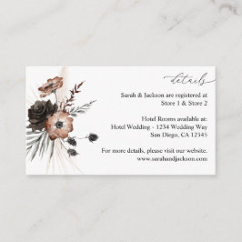 Zwart & Natuurlijk Bloemrijk Boho Details Sm Informatiekaartje