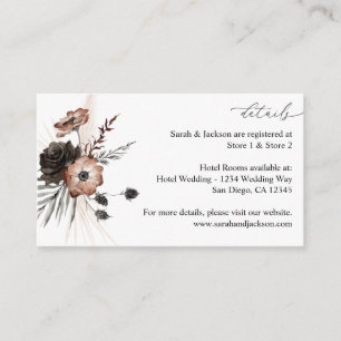 Zwart & Natuurlijk Bloemrijk Boho Details Sm Informatiekaartje