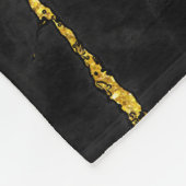 Zwart Natuurlijk Marmeren Steen Goud Accent Fleece Deken (Hoek)