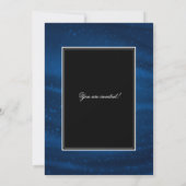 Zwart & Navy Blau Lovertjes Xmas Kerstvakantie Eet Kaart (Achterkant)