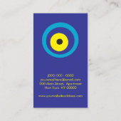 ZWART Navy Geel Evil Eye Bead Amulet Visitekaartje (Achterkant)