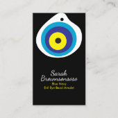 ZWART Navy Geel Evil Eye Bead Amulet Visitekaartje (Voorkant)