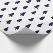 Zwart NAVY Minimalist PINE TREE KERSTMIS CUSTOM Cadeaupapier (Hoek)