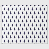 Zwart NAVY Minimalist PINE TREE KERSTMIS CUSTOM Cadeaupapier (Vlak)