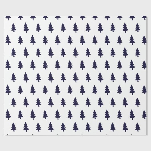 Zwart NAVY Minimalist PINE TREE KERSTMIS CUSTOM Cadeaupapier (Vlak)