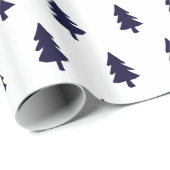Zwart NAVY Minimalist PINE TREE KERSTMIS CUSTOM Cadeaupapier (Rol Hoek)