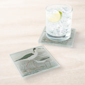 Zwart-Necked Stilts door het water Glazen Onderzetter (Schuin)