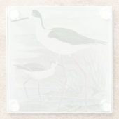 Zwart-Necked Stilts door het water Glazen Onderzetter (Achterkant)
