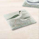 Zwart-Necked Stilts door het water Kartonnen Onderzetters (Schuin)