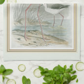 Zwart-Necked Stilts door het water Theedoek (Gevouwen)