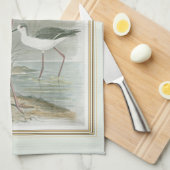 Zwart-Necked Stilts door het water Theedoek (Quarter Fold)