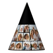 Zwart-negen fotovierkanaals collage - met script w feesthoedjes (Links)