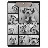 Zwart-negen fotovierkanaals collage - met script w klembord (Voorkant)