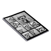 Zwart-negen fotovierkanaals collage - met script w notitieboek (Rechterzijde)