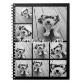 Zwart-negen fotovierkanaals collage - met script w notitieboek (Voorkant)