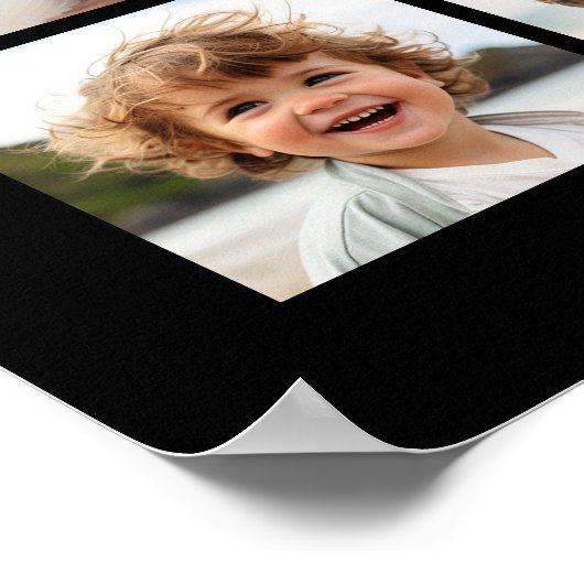 Zwart-negen fotovierkanaals collage - met script w poster (Hoek)