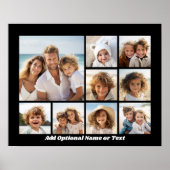 Zwart-negen fotovierkanaals collage - met script w poster (Voorkant)